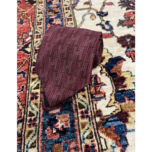 Hermès Paris for Marshall Field All Over H Logo Silk Tie Burgundy